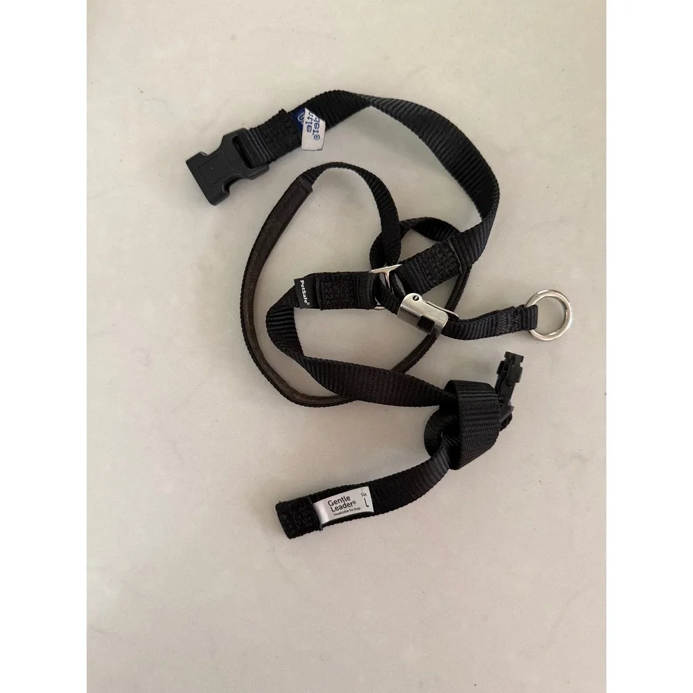 PetSafe Gentle Leader No-Pull Headcollar Black Large 60-130lb Dog Training Leash